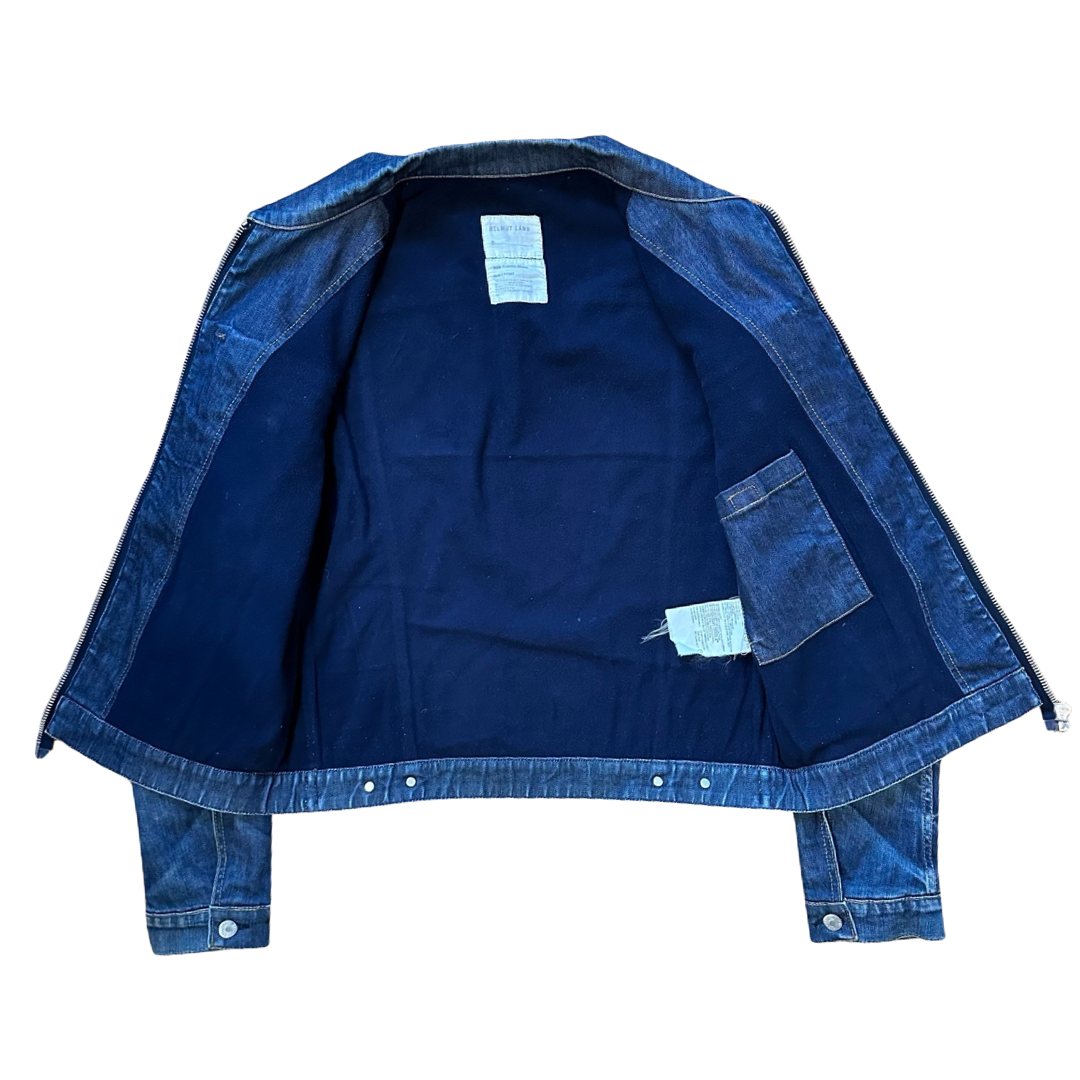 Helmut Lang Extended Zipper Lined Denim Trucker AW04 Sz 50 – Final